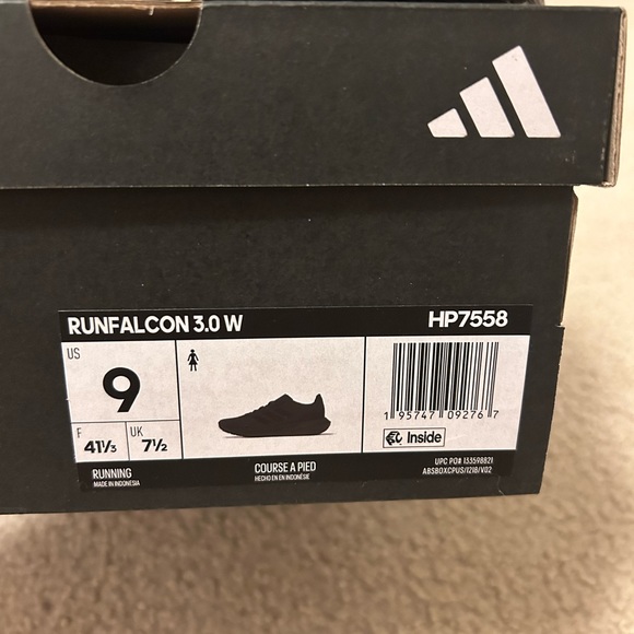 Adidas Runfalcon 3 Running Shoes Size 9 Black. Brand New with Tags! - Picture 5 of 5